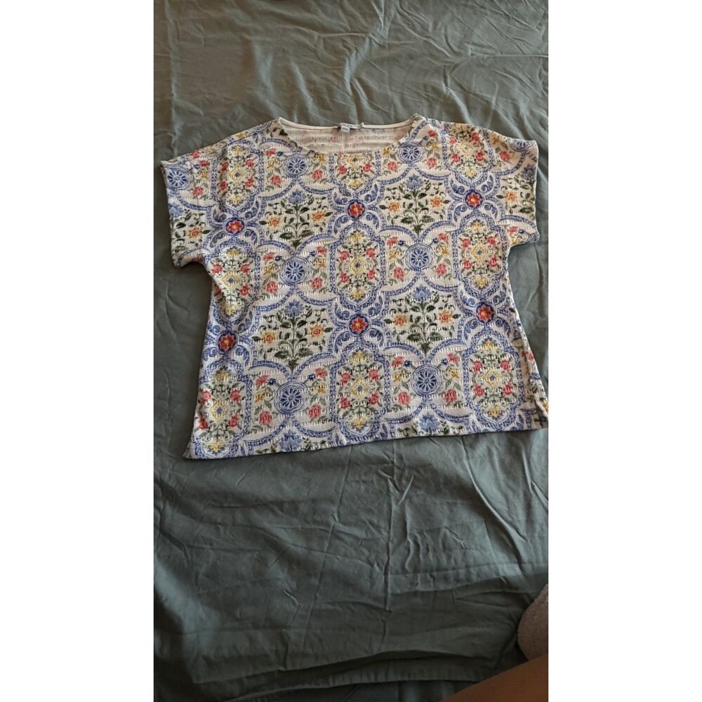Chicos Blue Yellow Floral
